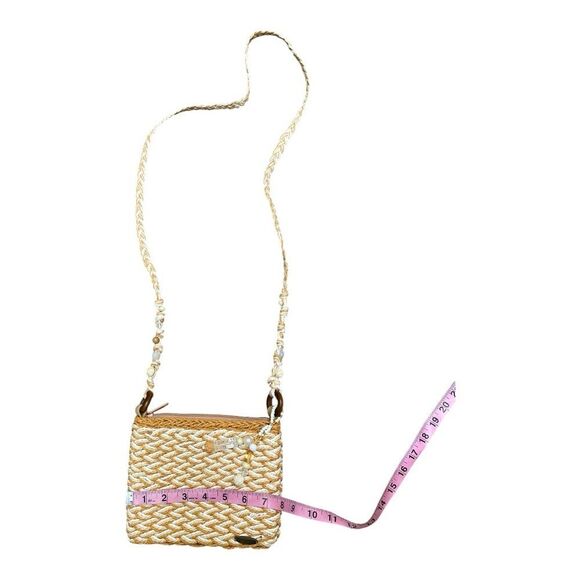 Cappelli Straworld Elegant Woven Straw Crossbody Bag Cream Tan Coastal Grandma - Picture 10 of 10